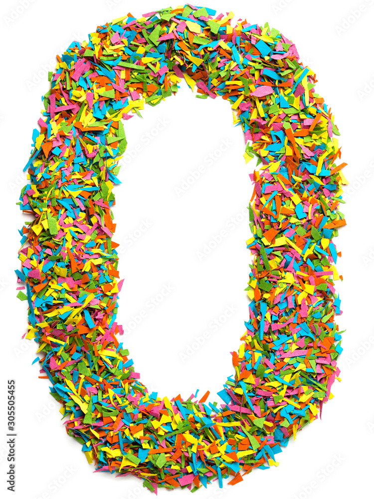Big colourful number zero / digit 0 isolated on white background Big colourful number zero / digit 0 isolated on white background