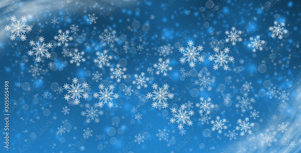  snowy christmas blue background