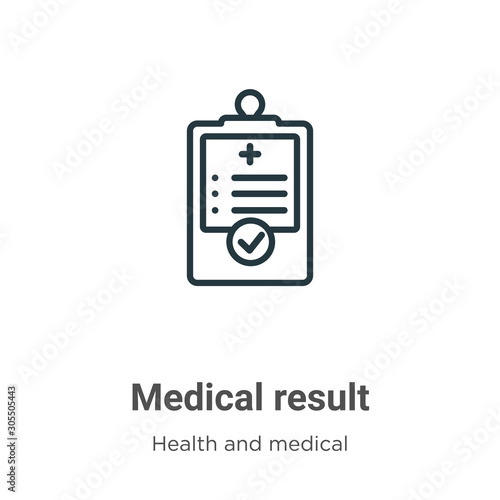 Medical result outline vector icon. Thin line black medical result icon, flat vector simple element illustration from editable health and medical concept isolated on white background