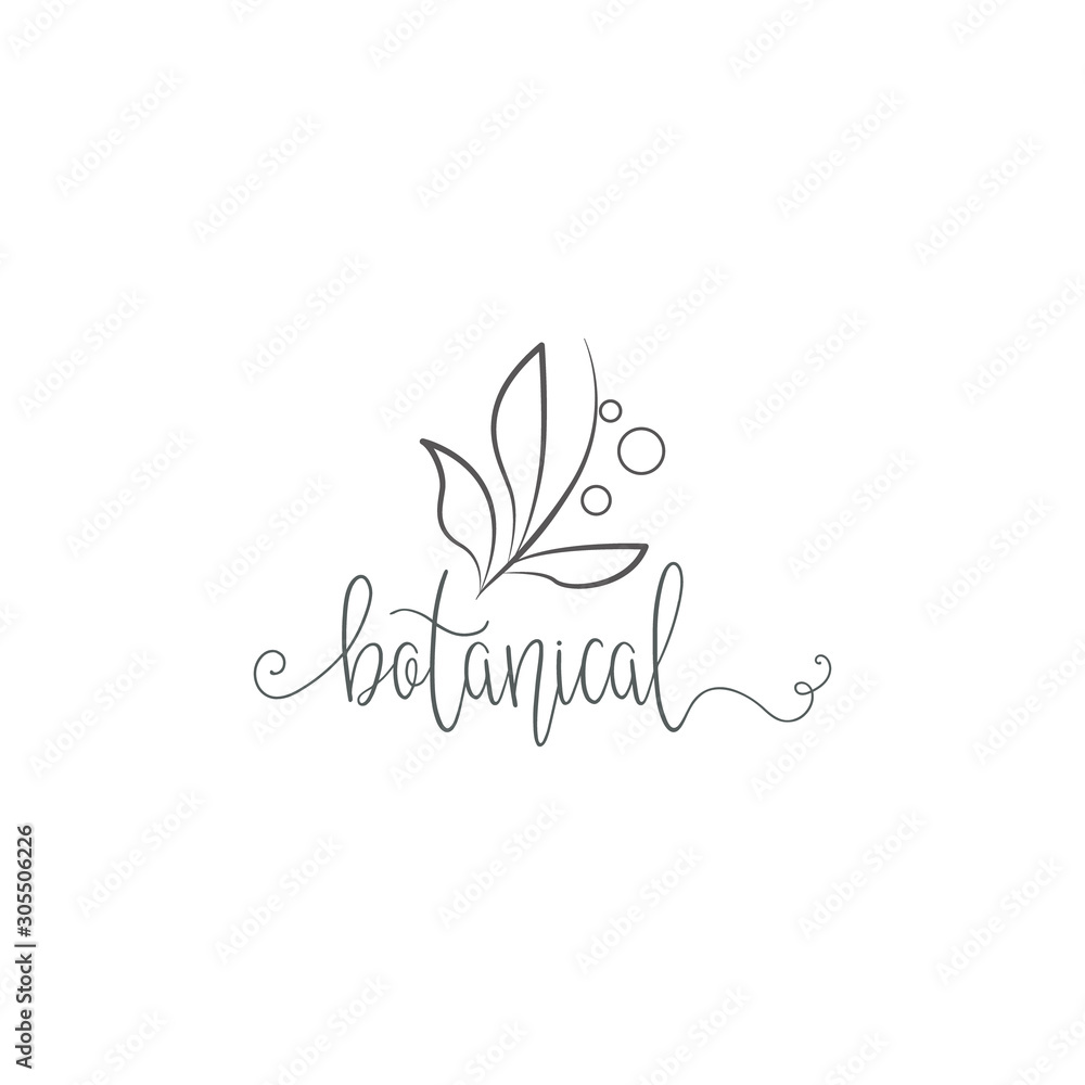 Botanical Logo Template elegant, hand drawn, leaf, simple, wedding, spa and beauty salon, boutique, organic shop Botanical Logo Template elegant, hand drawn, leaf, simple, wedding, spa and beauty salon, boutique, organic shop