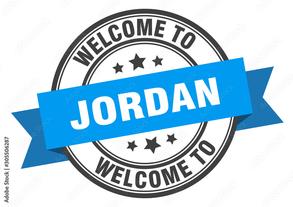 Fototapeta premium Jordan stamp. welcome to Jordan blue sign