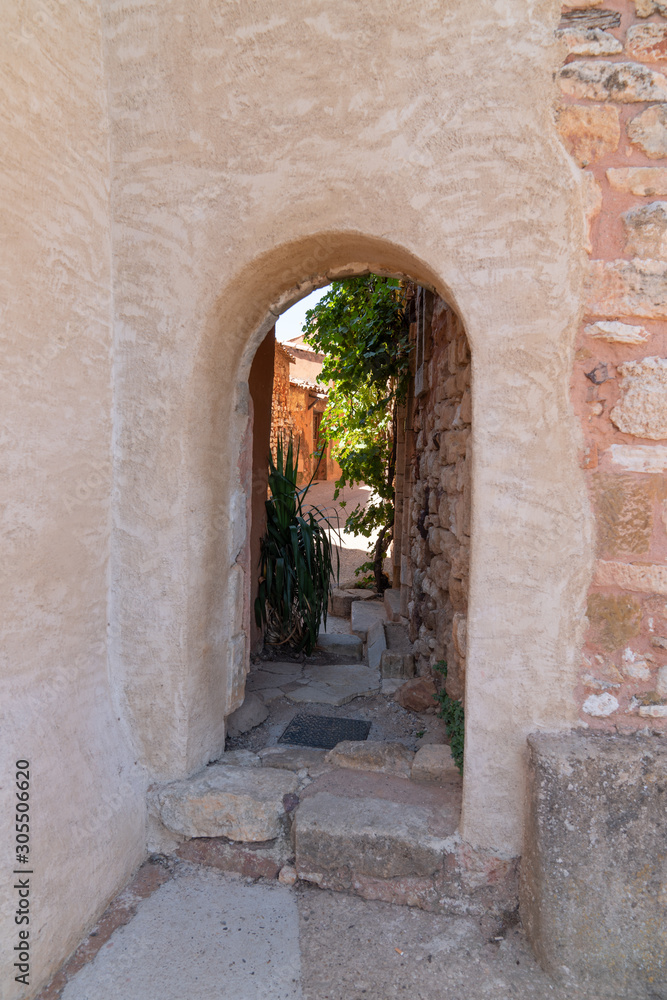 small alley arch Roussillon village Vaucluse France
