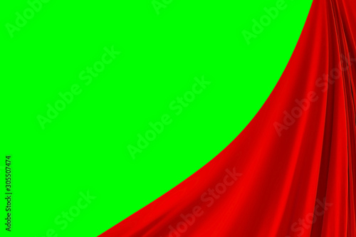 Side curtain reveal on a green screen.