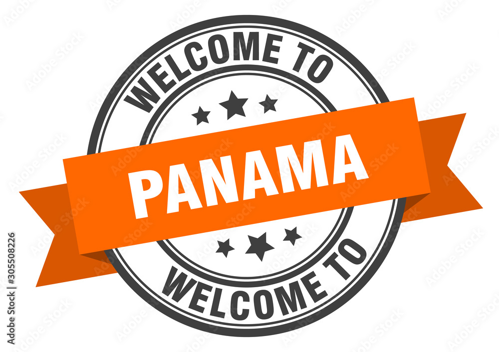 Obraz premium Panama stamp. welcome to Panama orange sign