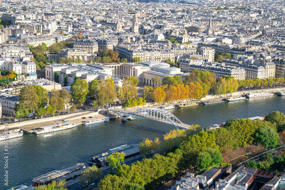 France, Paris cityscape with Seine river
