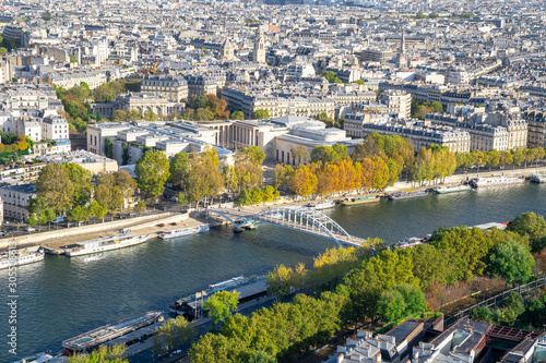 France, Paris cityscape with Seine river
