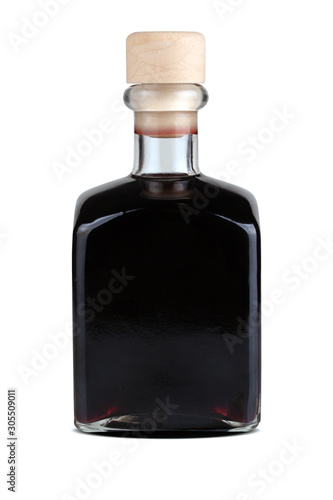 Fényképezés Homemade cherry liqueur in squared bottle