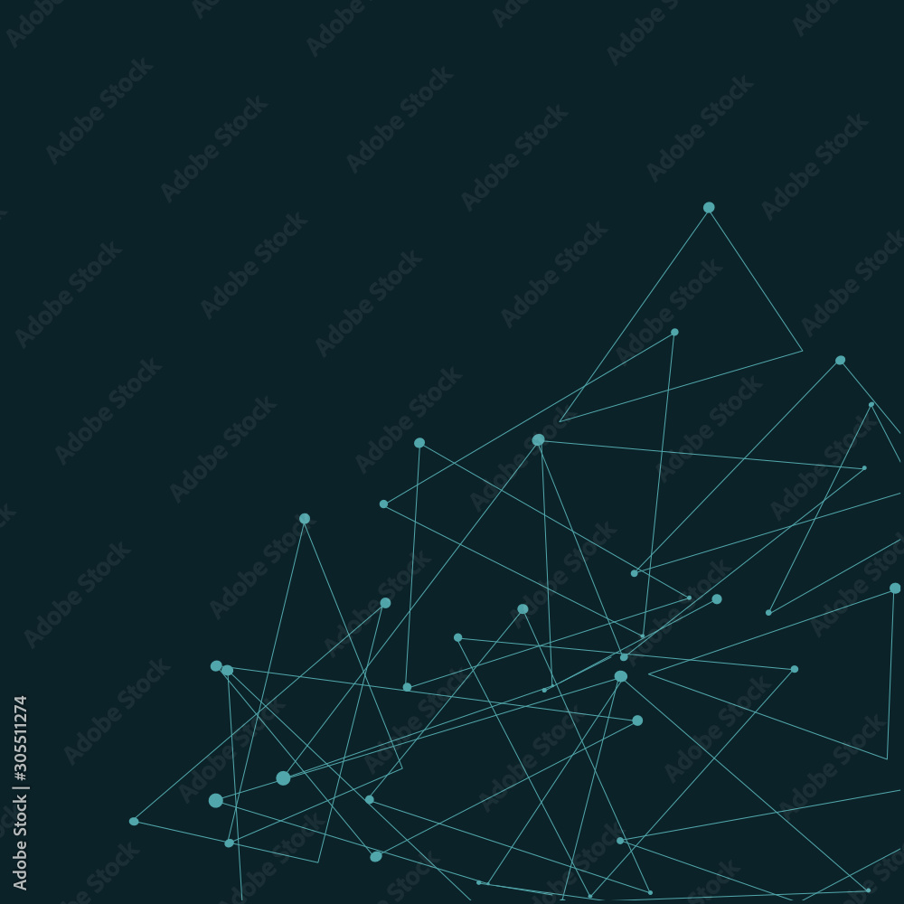 Technology big data background design in vector. Abstrac design wallpaper. Polygon background with connected dot. constellation stars in night sky.