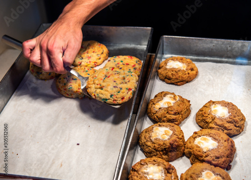 Photography Delicious cookies at a popular cookie shop in New York City.