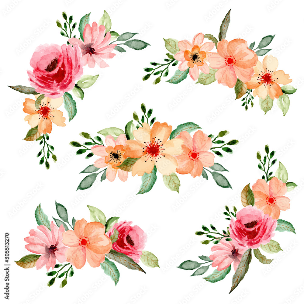 watercolor floral arrangement collection