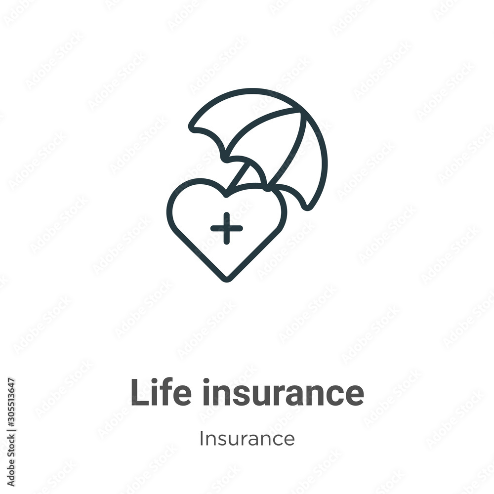 Life Insurance Outline Vector Icon Thin Line Black Life Insurance Icon Flat Vector Simple Element Illustration From Editable Insurance Concept Isolated On White Background Stock Vector Adobe Stock
