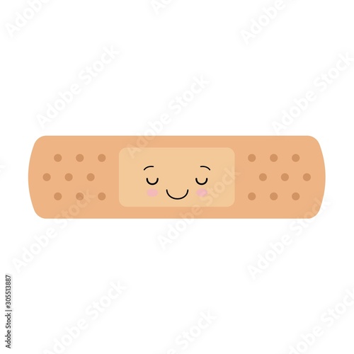 Cute kawaii band aid icon on white background. vector illustration vector  de Stock | Adobe Stock