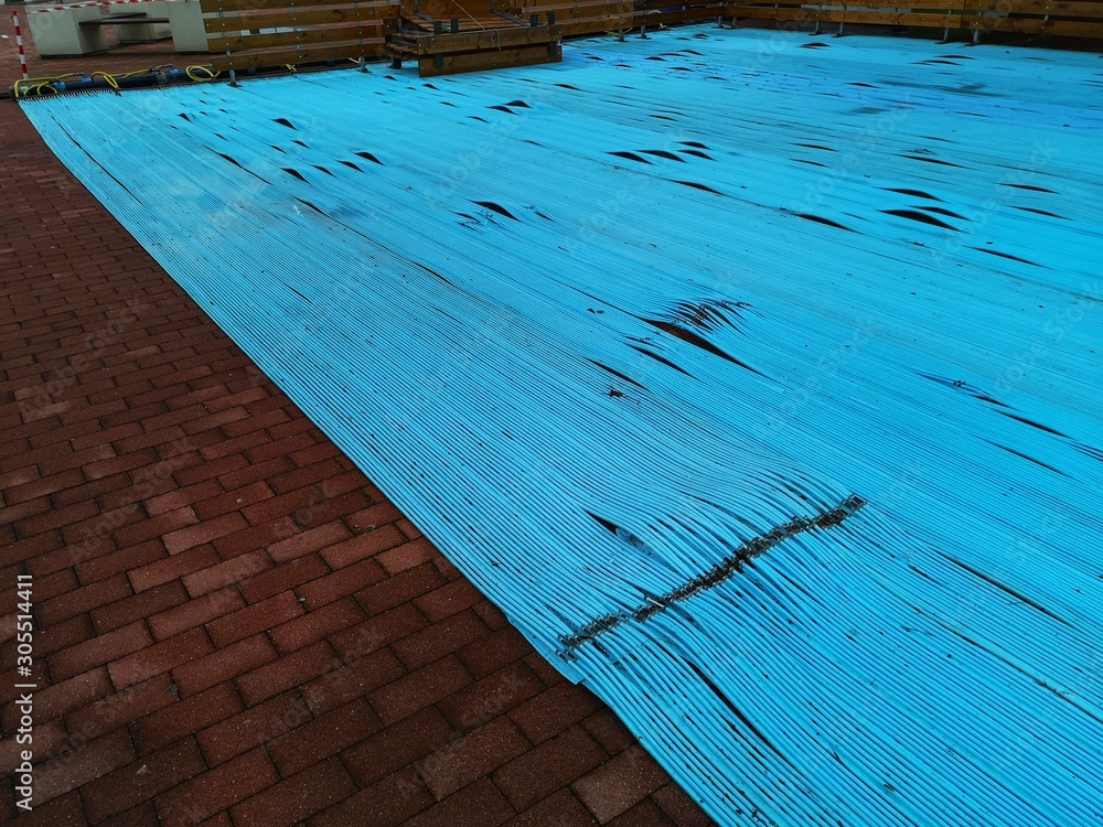 Obraz premium pipe system for ice skating rink preparation