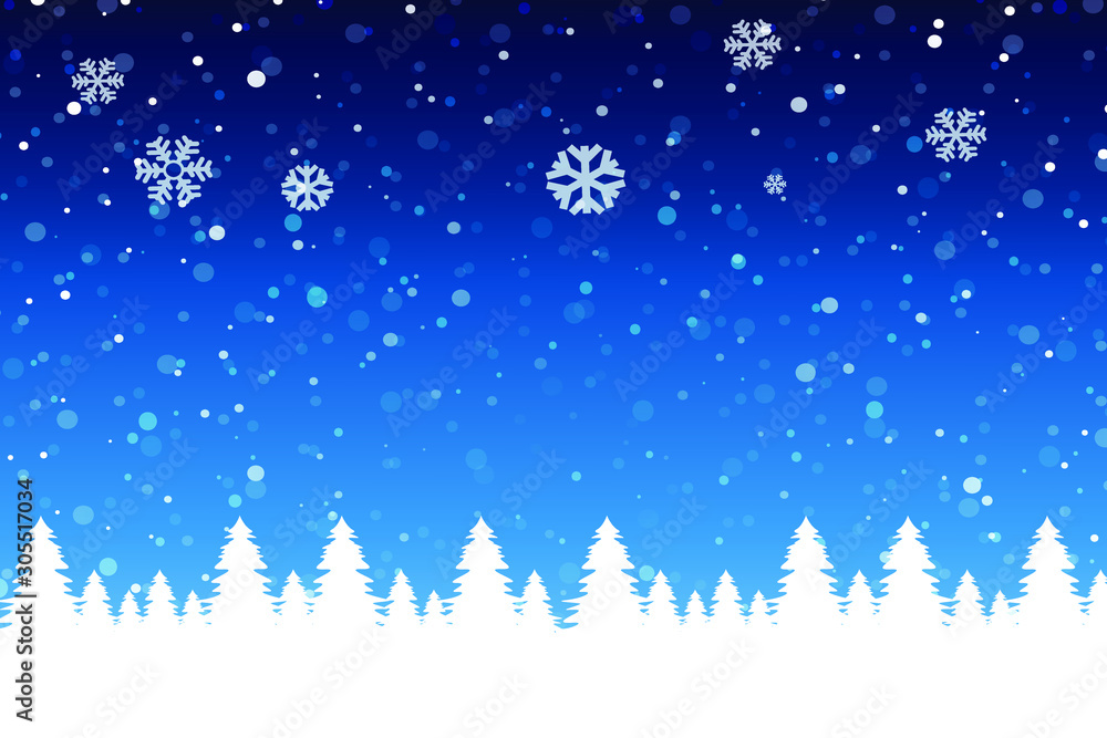 Snow flakes forest christmas graphic