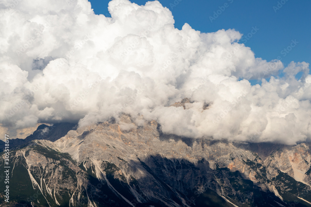 Clouds over Mountains in Dolomites Alps Clouds over Mountains in Dolomites Alps