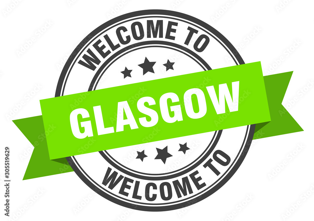 Glasgow stamp. welcome to Glasgow green sign Glasgow stamp. welcome to Glasgow green sign