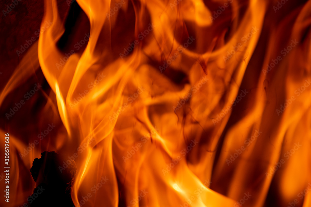 Burning flames on black background Burning flames on black background