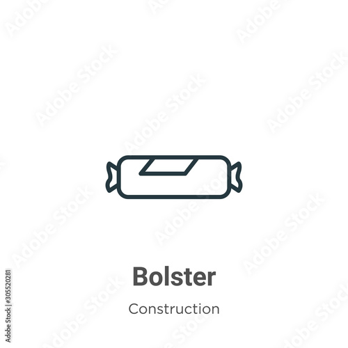Bolster outline vector icon. Thin line black bolster icon, flat vector simple element illustration from editable construction concept isolated on white background