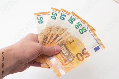 Group of 50 Euro Bills