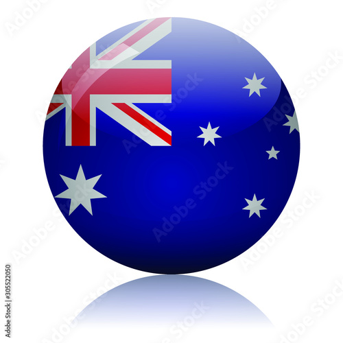 Australian flag glass icon vector illustration