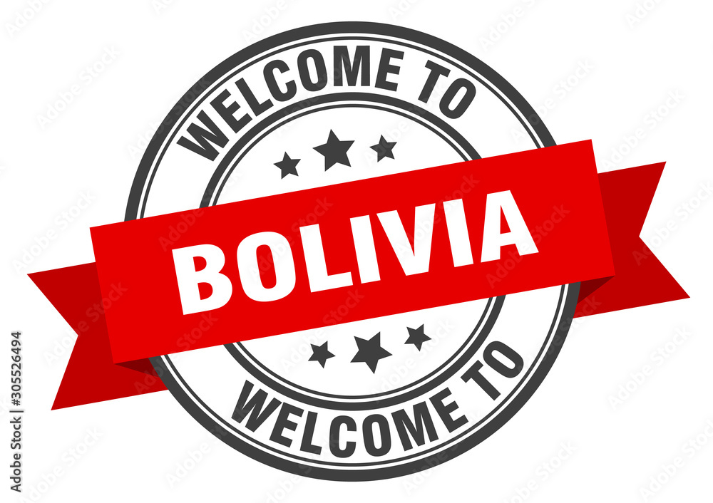 Obraz premium Bolivia stamp. welcome to Bolivia red sign