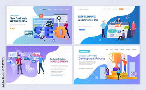 Database management and web optimization landing pages template