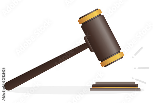 Auction court hammer. Judje hammer icon law gavel. Vector judje hammer.