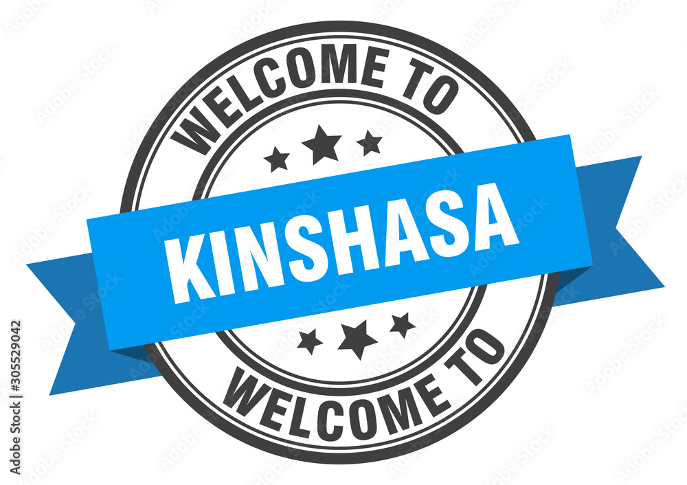 Fototapeta premium Kinshasa stamp. welcome to Kinshasa blue sign