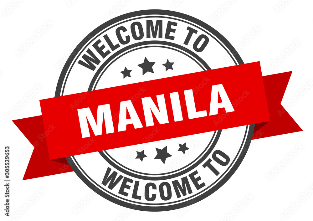 Manila stamp. welcome to Manila red sign Manila stamp. welcome to Manila red sign