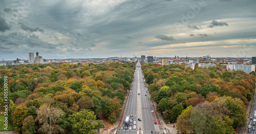 top, Berlin, Autumn, Fall, view, top, street, park, road, clouds, golden, October, Germany, visit, landscape, overview, aerial, square, vacation, tourism, tiergarten, sightseeing, landmark, urban, sky
