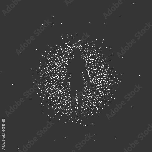 Silhouette of a human. Vector illustration.