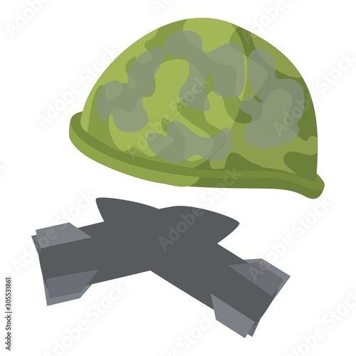 Military paraphernalia icon. Isometric illustration of military paraphernalia vector icon for web