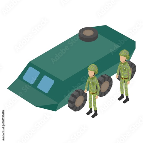 Ground troops icon. Isometric illustration of ground troops vector icon for web
