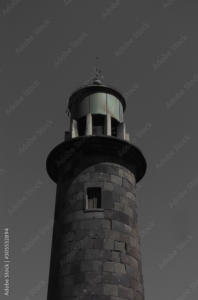 The light that guides fishermen. Fuencaliente lighthouse in the south of La Palma
