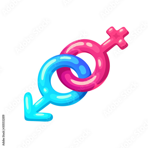 Gender icon concept, boy and girl symbol.