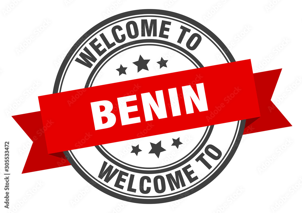 Fototapeta premium Benin stamp. welcome to Benin red sign