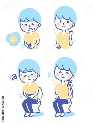 Illustration set about toilet trouble