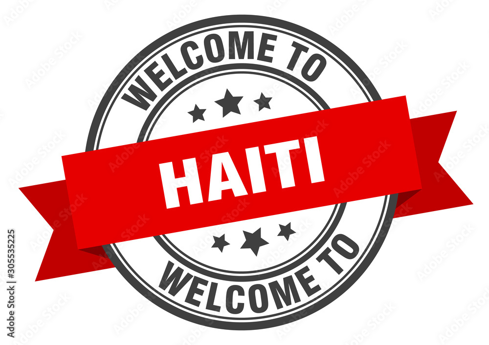 Fototapeta premium Haiti stamp. welcome to Haiti red sign