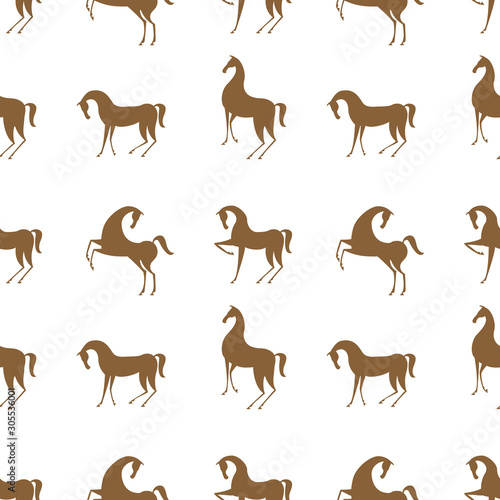 Horse seamless pattern design. Vector illustration. © sergeygerasimov