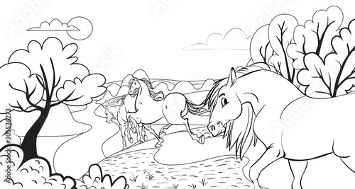 Poster for horse info graphic design.