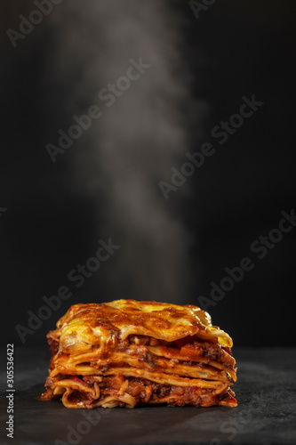 portion of lasagna on a plate