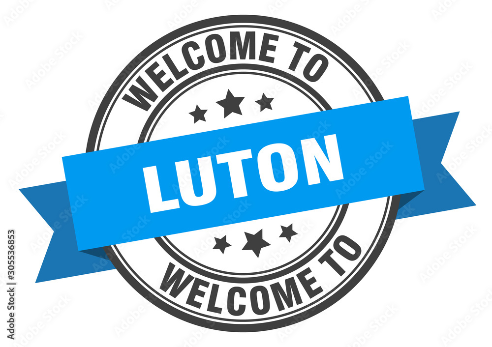 Fototapeta premium Luton stamp. welcome to Luton blue sign