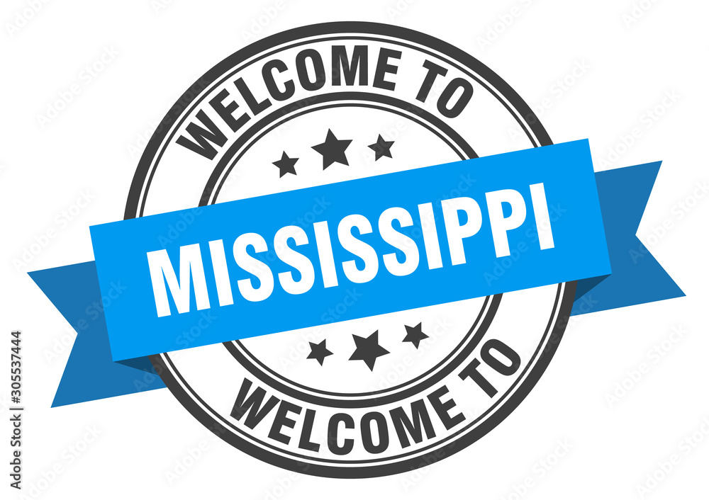 Mississippi stamp. welcome to Mississippi blue sign Mississippi stamp. welcome to Mississippi blue sign