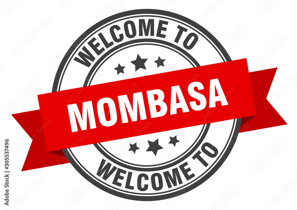 Fototapeta premium Mombasa stamp. welcome to Mombasa red sign