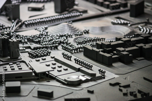 concept model of urban architecture in metal exhibited at the Venice Biennale in 2010, Italy