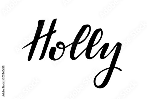 Handwritten lettering for First holy communion. Inscription isolated
