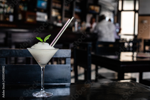 Photography Classic Daiquiri Cocktail on wooden table