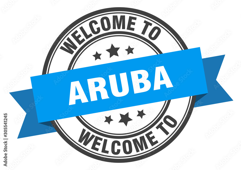 Fototapeta premium Aruba stamp. welcome to Aruba blue sign