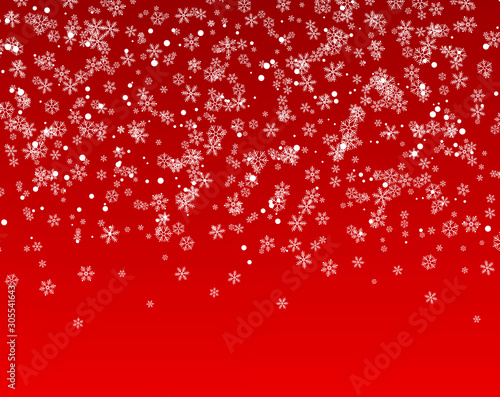 A lot of snowflakes falling from the sky