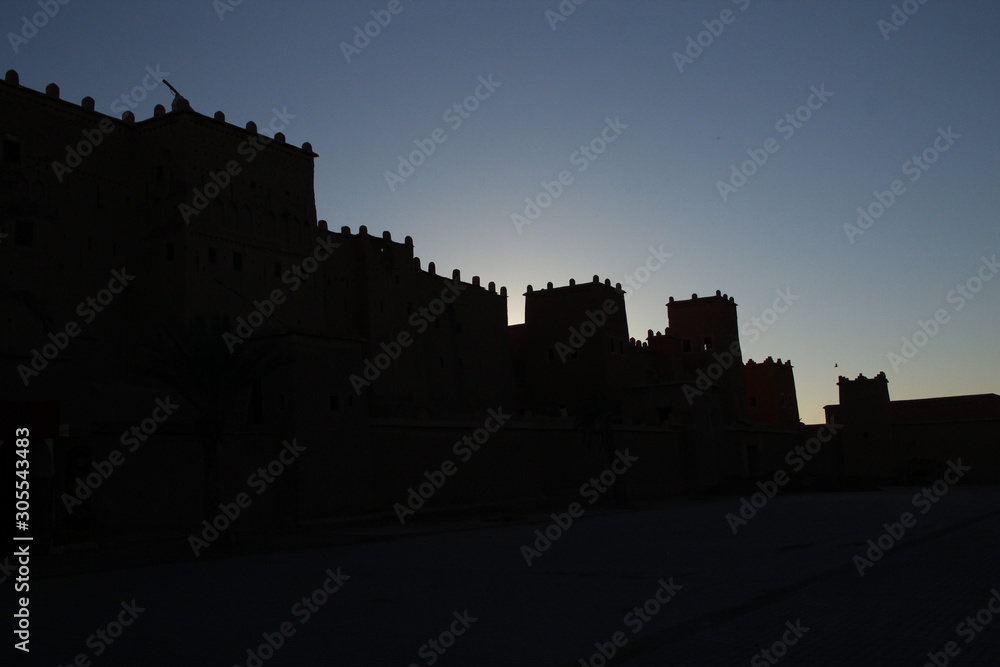 Last hours of light in the castles of Ouarzazate Morocco